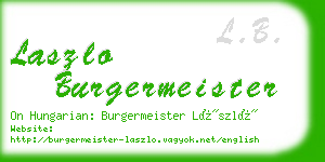 laszlo burgermeister business card